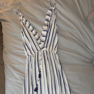 Womens size SM blue and white striped dress